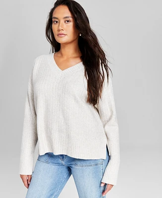 And Now This Women's V-Neck Long Sleeve Sweater, Created for Macy's
