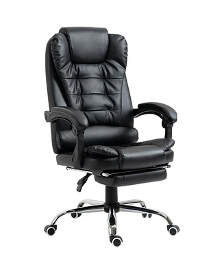 Homcom Executive Office Chair with Footrest, Padded Armrests,
