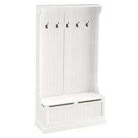 38" 3-in-1 Entryway Hall Tree with Bench, Hooks, and Shoe Rack