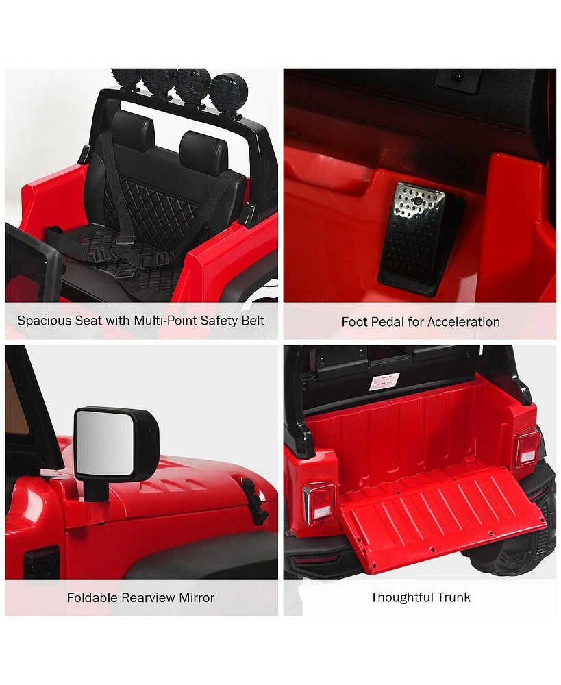 Sugift 12V Kids Ride On Car with Remote Control and Double Magnetic Door
