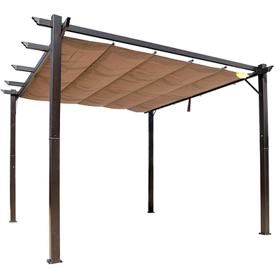 10' Retractable Pergola Canopy with Aluminum Frame