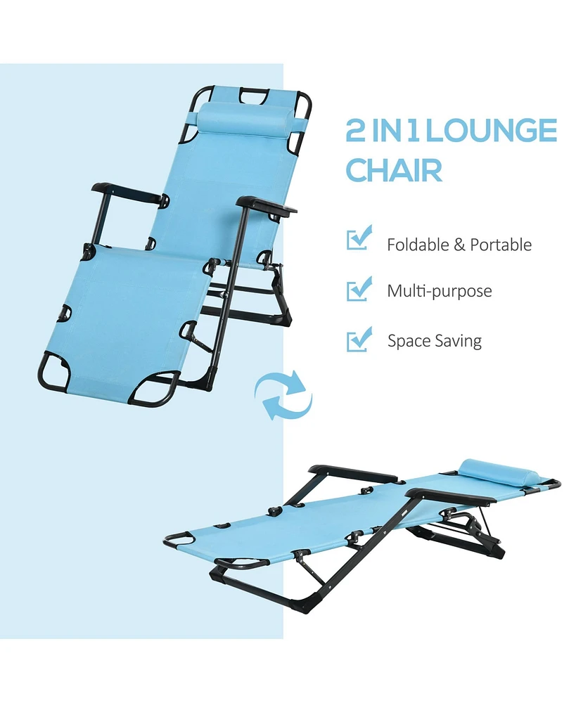 Streamdale Furniture Folding Chaise Lounge: 2-in-1 Tanning & Pool Chair