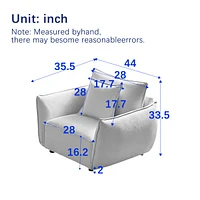 Minimalist 44" Sofa for Living Rooms and Offices