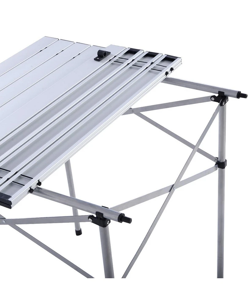 Sugift Roll Up Portable folding Camping Aluminum Picnic Table