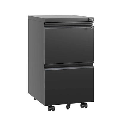 Simplie Fun 2-Drawer Mobile File Cabinet with Lock for Hanging Files (Fully Assembled
