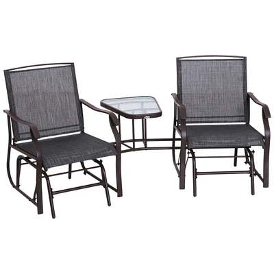 Outdoor Glider Chairs & Coffee Table for Patio & Porch