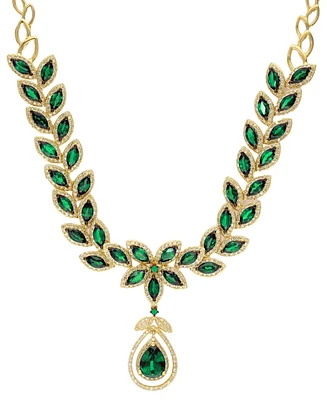 Effy Emerald (11-3/4 ct. t.w.) and Diamond (2-3/4 ct. t.w.) Pendant Necklace in 14k Gold, Created for Macy's