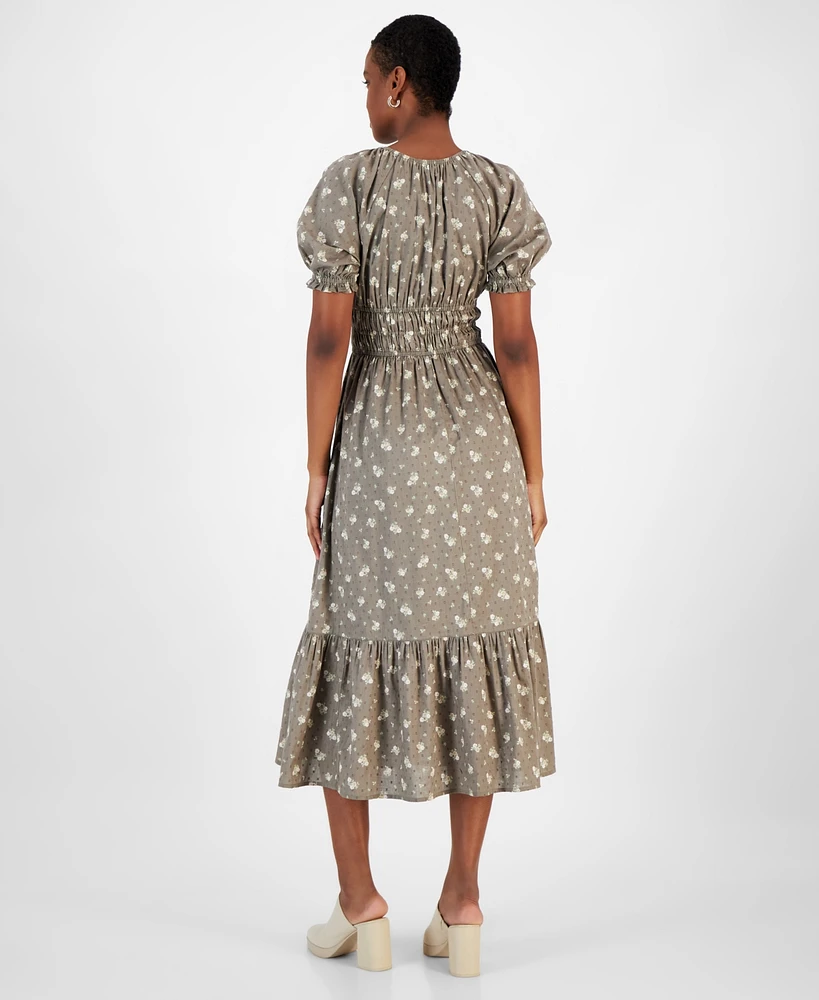 And Now This Women's Short-Sleeve Clip-Dot Midi Dress, Created for Macy's