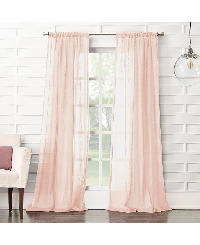 Silvia Crushed Texture Semi-Sheer Rod Pocket Curtain Panel