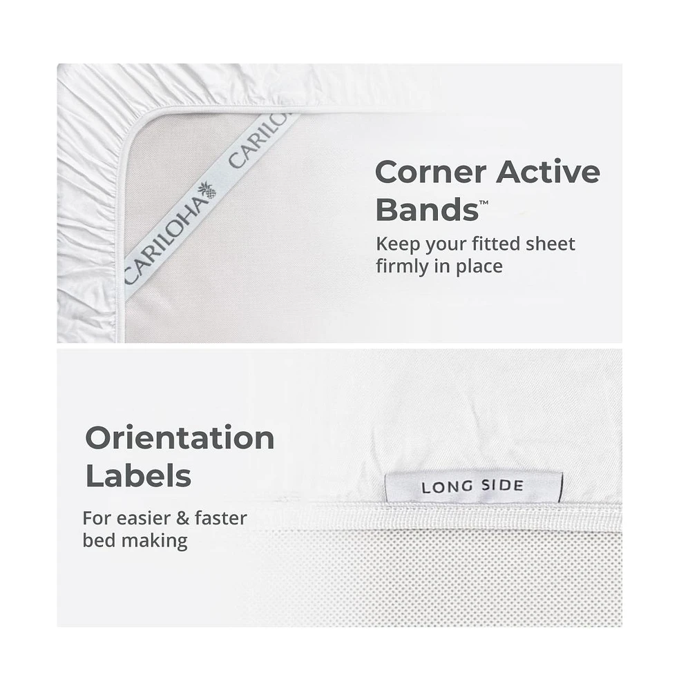 Cariloha Retreat 4-Piece Sateen Sheet Set | Oasis Green | Cal King | Lyocell Material | Breathable, Corner Straps, Extra soft & Cooling