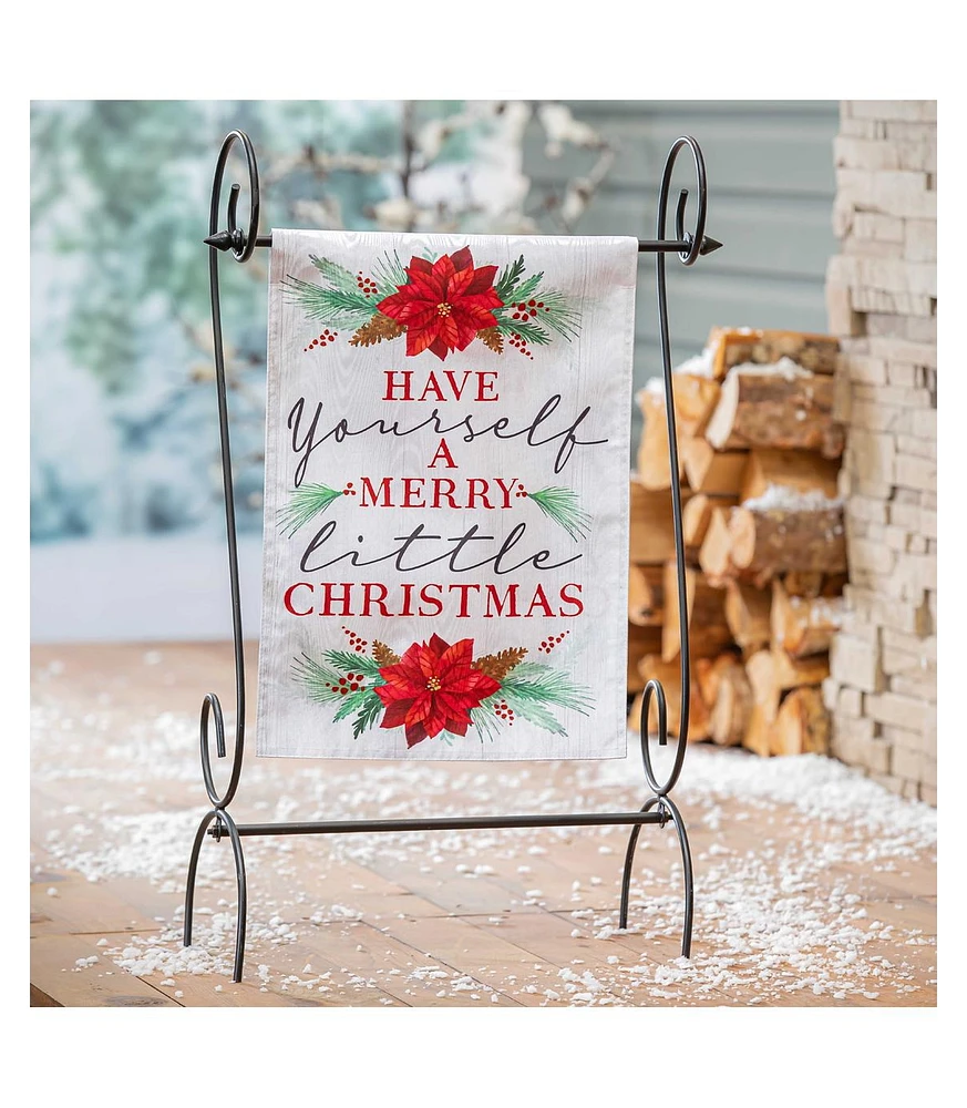 Evergreen Garden Flag Have Yourself a Merry Little Christmas Moire Double Sided Indoor Outdoor Decor 18" x 12.5"