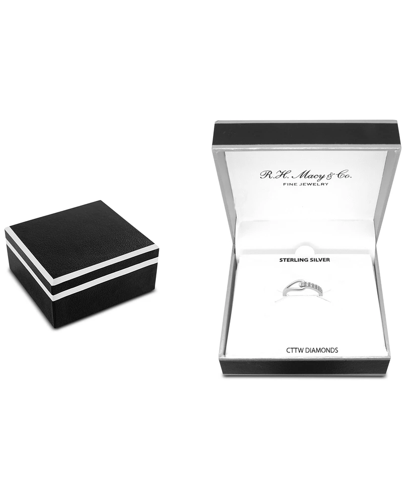 Diamond Polished Loop Ring (1/10 ct. t.w.) Sterling Silver