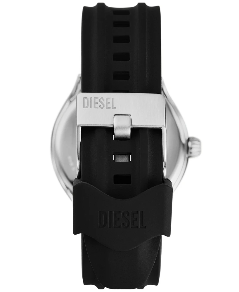 Diesel Men's Streamline Quartz Three-Hand Black Silicone 44mm
