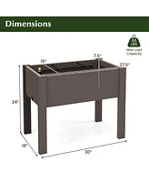 Raised Garden Bed with Water Level Indicator Drainage Hole for Vegetables Outdoor