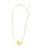 Adornia Gold Tarnish Resistant Adjustable Oversized Puffy Heart Necklace