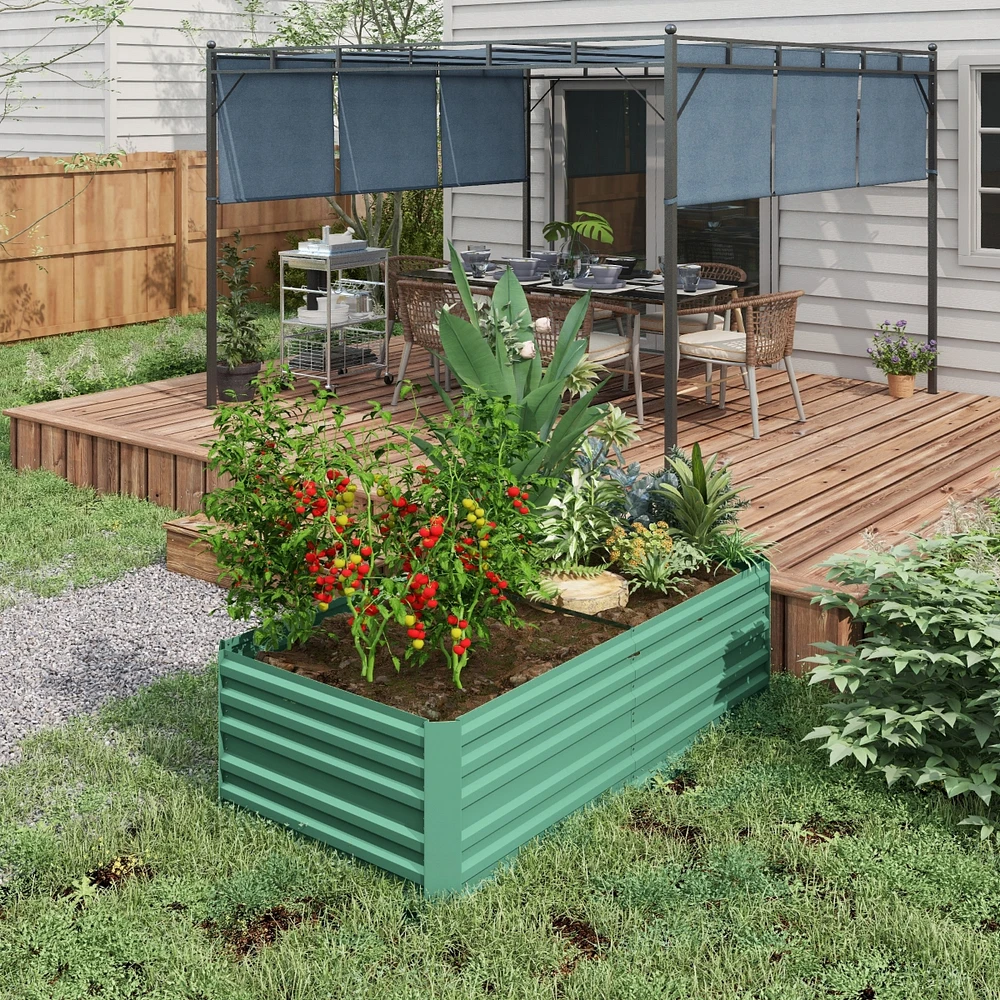 Galvanized Raised Garden Bed Kit (6' x 3' x 2', Light Green)