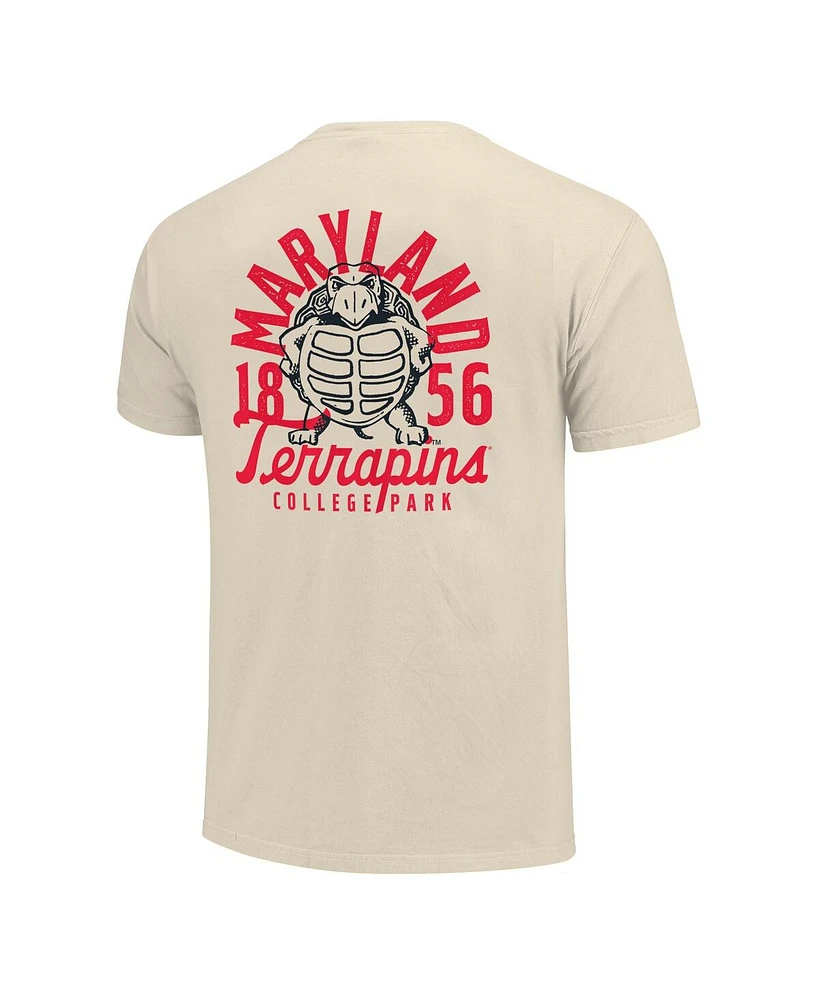 Image One Men's Cream Maryland Terrapins Comfort Colors Mascot Overlay T-Shirt