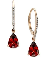 Semi Precious Lever Back Earrings In 14k White Yellow Or Rose Gold