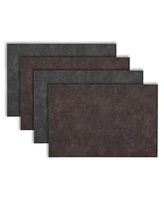 Dainty Home Florence Ivory and Taupe Reversible Leather Wipe Clean Placemat 12" x 18" Rectangular Placemats Set of 4