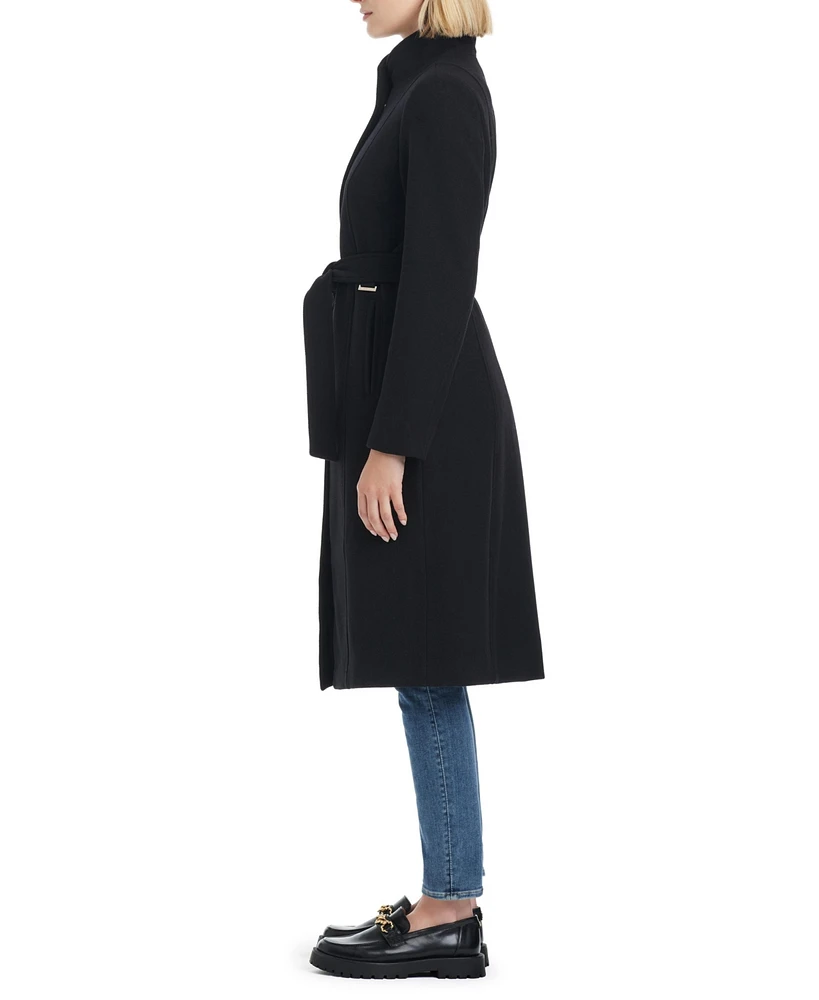 Vince Camuto Women's Single-Breasted Fitted Melton Wool Blend Coat