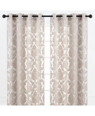 Chanasya Premium Devore Sheer Grommet Curtains Classy Light Filtering Drapes For Living Room Or Bedroom 52 X22 X 84 X22 Mocha 2 Panels