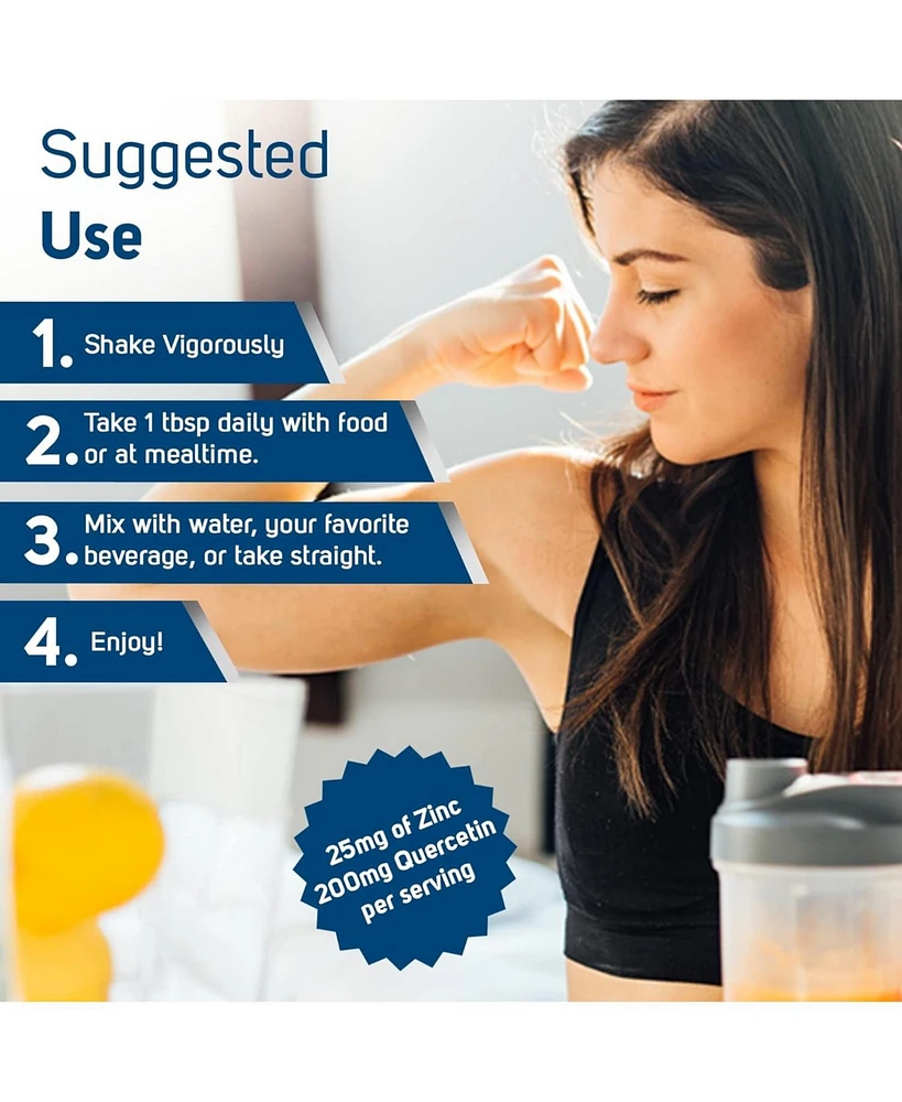 Trace Minerals Liquid Zinc + Quercetin | 25 mg Zinc, 200 mg Quercetin | Supports Normal Immune System Function | Natural Orange Mango Flavor | 32 Serv