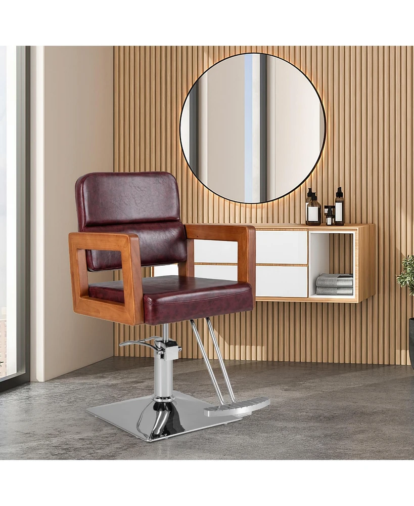Sugift Hydraulic Barber Chair Salon Chair for Hair Stylist with 360 Degrees Swivel