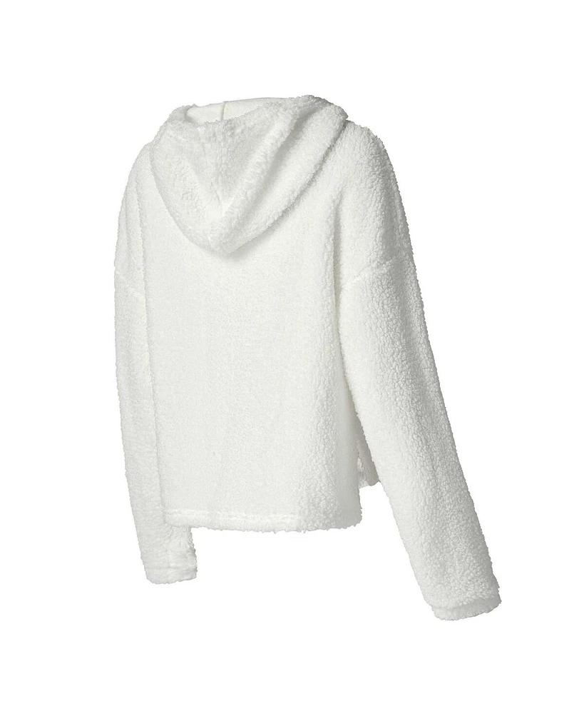 Concepts Sport Women's Cream Washington Nationals Fluffy Hoodie Top Shorts Sleep Set