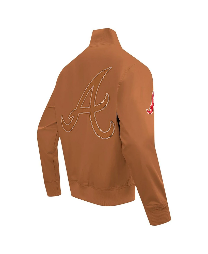 Pro Standard Men's Brown Atlanta Braves Paint The City Twill Full-Zip Jacket