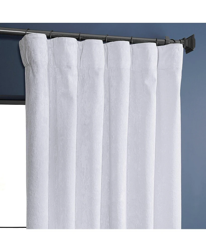 Half Price Drapes Pearl White Lush Crush Velvet Room Darkening Curtain