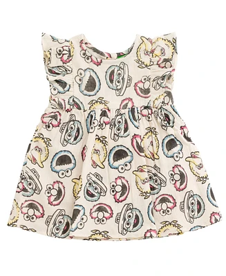 Sesame Street Baby Girls Cotton Gauze Matching Family Short Overalls