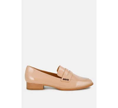 Winged Patent Pleather Penny Loafers