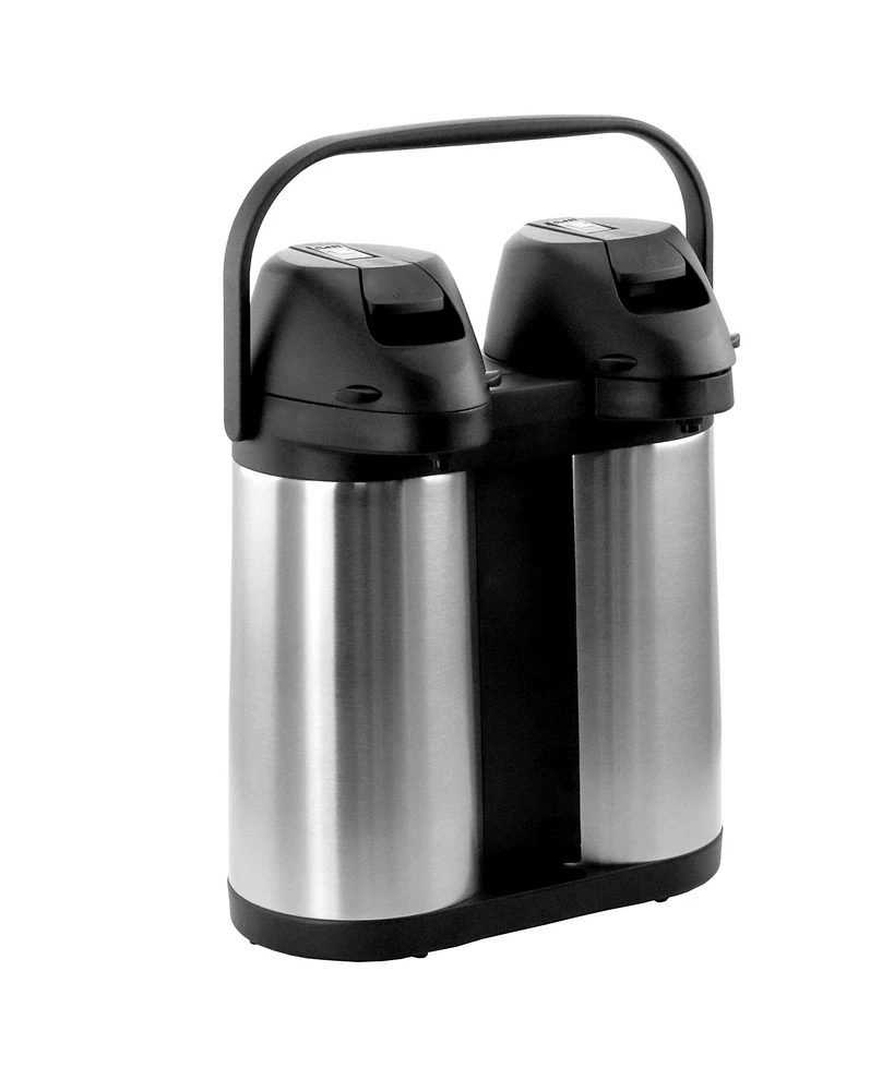 MegaChef Dual 1.9 Quart Stainless Steel Airpot, Hot Water Dispenser for Coffee and Tea