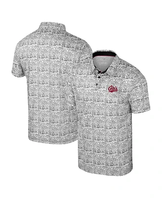 Colosseum Men's White/Gray Montana Grizzlies It's Time Allover Print Polo