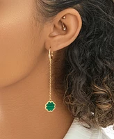 Sterling Forever Rose Petal Long Drop Earrings
