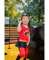 Incredibles Toddler Girls Cosplay T-Shirt Dress Leggings and Headband 3 Piece Outfit Set