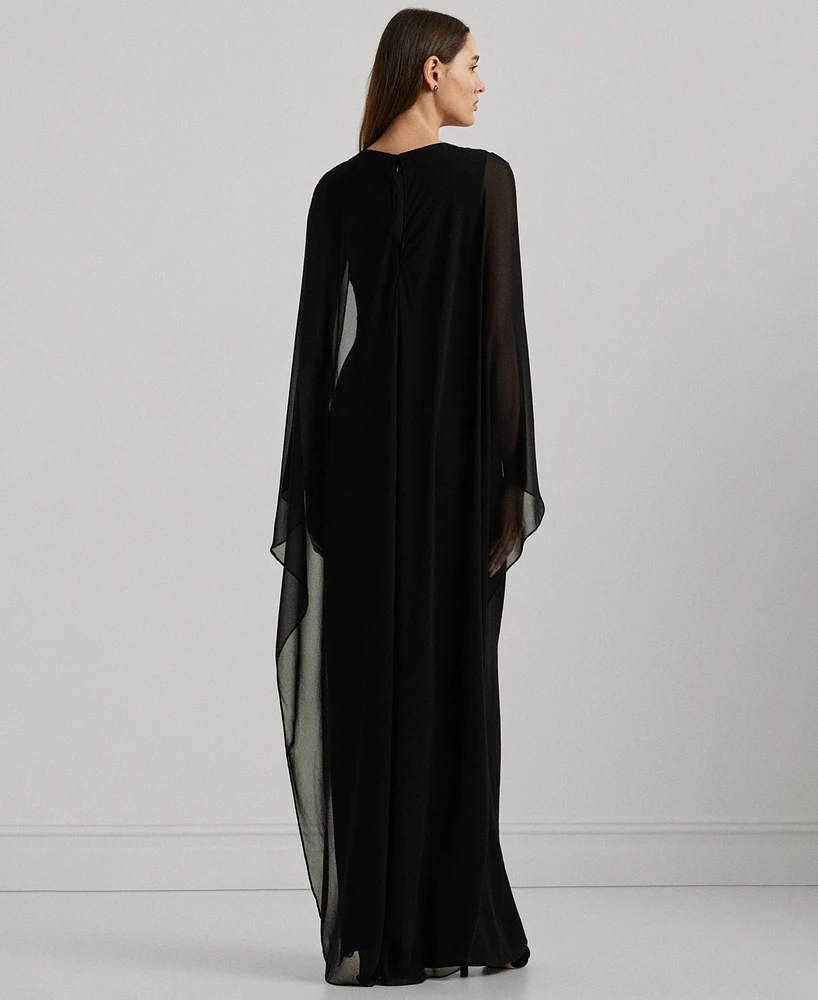 Lauren Ralph Women's Cape Georgette Gown