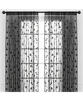 Chanasya Premium Embroidered Vine Curtains - Sheer for Living Room, Bedroom, Kitchen 52" x 84" White, 2 Panels