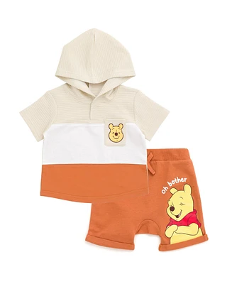 Winnie the Pooh Baby Boys Pullover Hoodie and French Terry Shorts