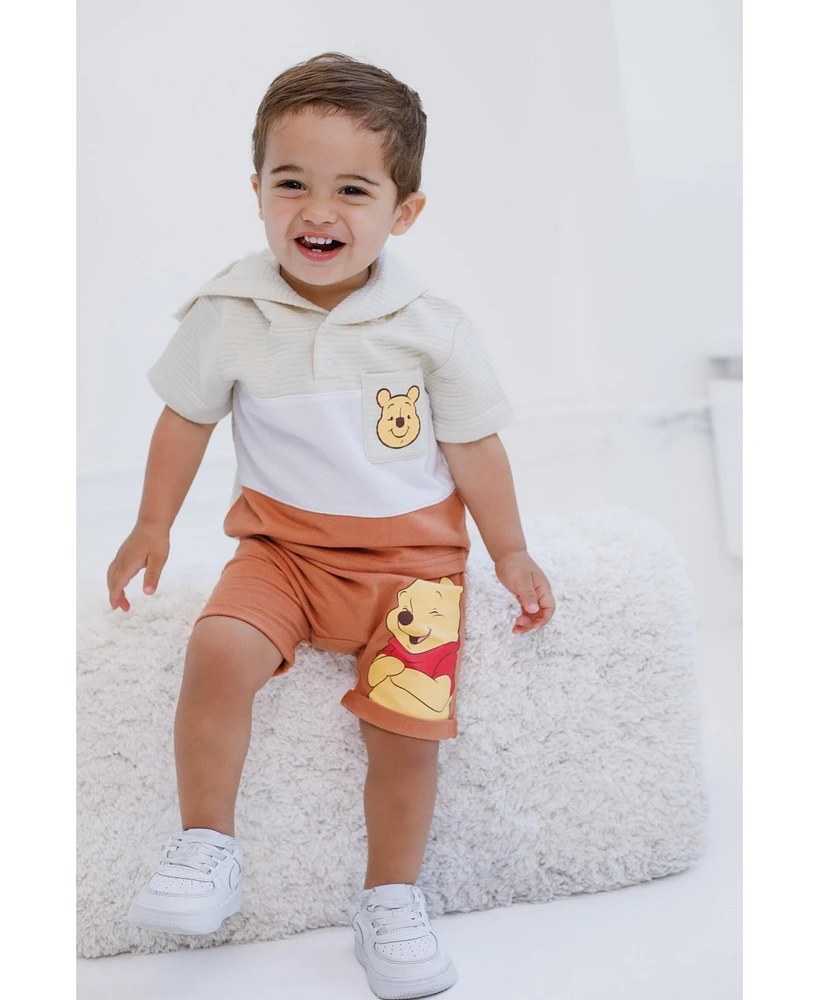 Winnie the Pooh Baby Boys Pullover Hoodie and French Terry Shorts