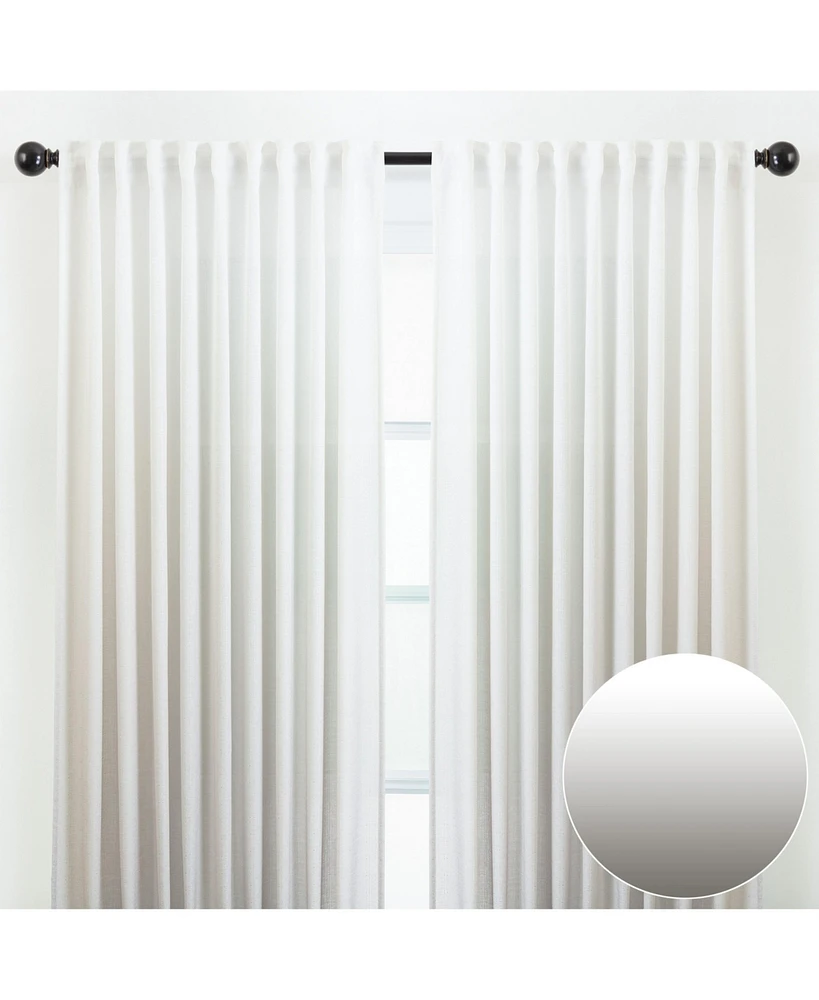 Chanasya Premium 2-Panel Gradient Ombre Faux Belgian Flax Semi Sheer Curtains