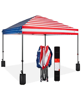 Best Choice Products 10x10ft Easy Setup Pop Up Canopy w/ 1-Button Setup, Wheeled Case
