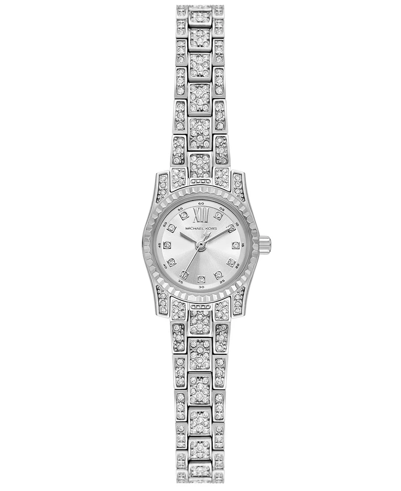 Michael Kors Women's Lexington Three-Hand Silver-Tone Stainless Steel Watch 19mm