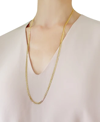 30" Two-Tone Open Curb Link Chain Necklace (3-5/8mm) in Solid 14k Gold & White Gold