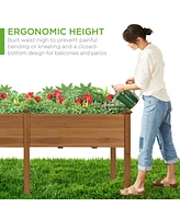 Best Choice Products 72x23x30in Raised Garden Bed, Elevated Wood Planter Box for Patio w/ Divider Panel