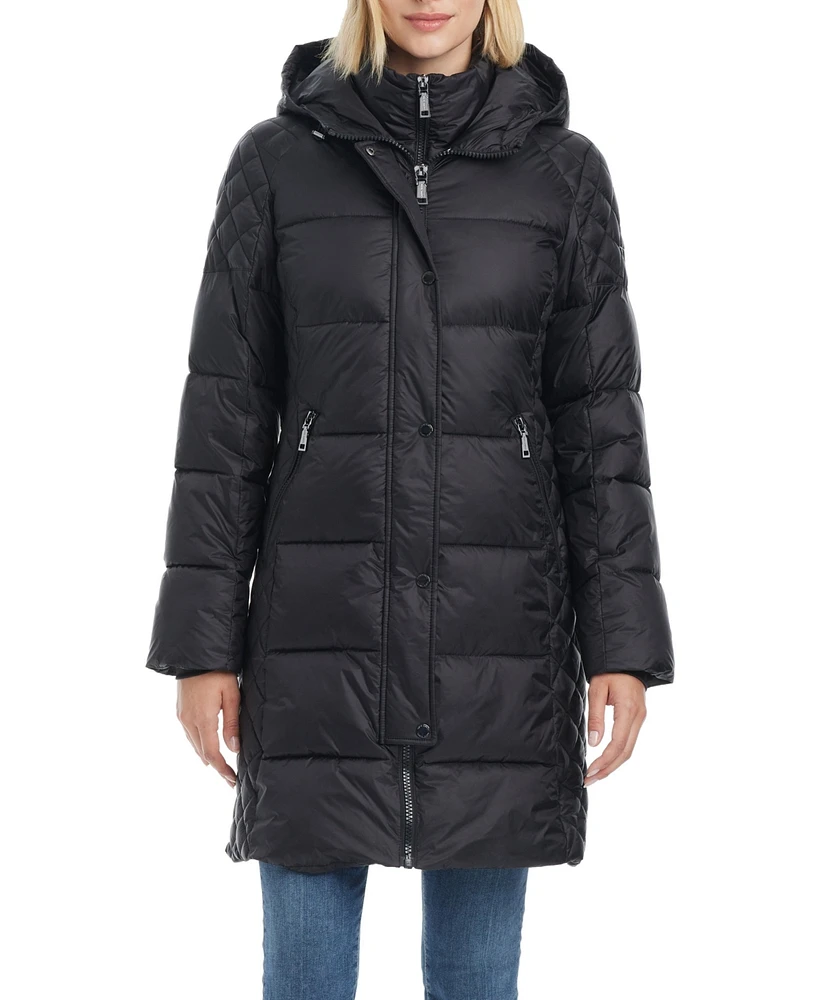 Vince Camuto Women's Cire Mid-Length Fitted Puffer Coat