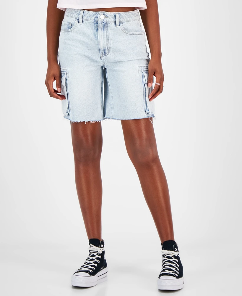 Indigo Rein Juniors' Cargo Denim Jorts