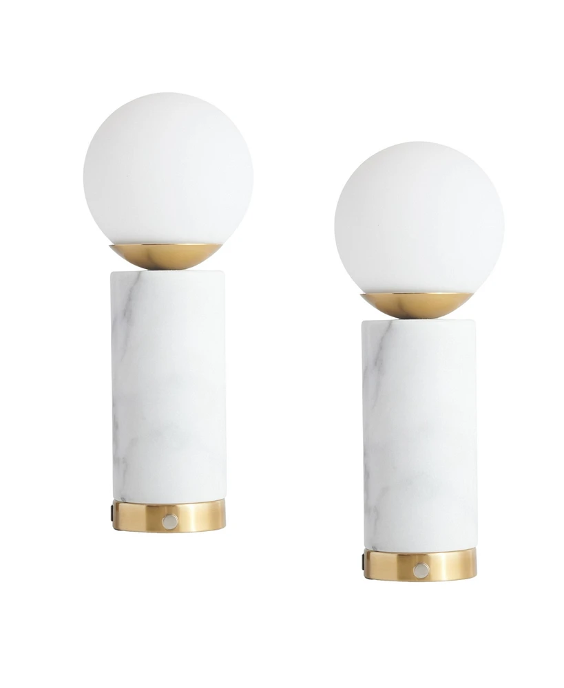 Aspen Marble Led Bedside Table Lamp Bundle (14.5")