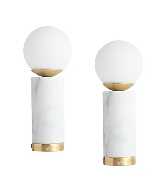 Aspen Marble Led Bedside Table Lamp Bundle (14.5")