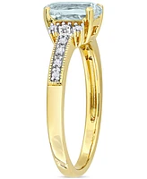 Morganite (1-1/7 ct. t.w.) and Diamond (1/20 Ring 18k Rose Gold Over Sterling Silver (Also available Aquamarine)